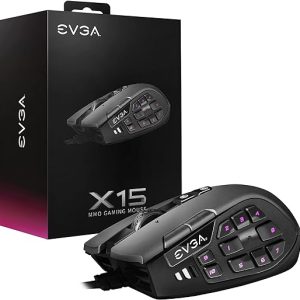 EVGA X15 MMO Souris Gaming filaire 8k Noir 16000 DPI 5 Profils 20 Boutons Ergonomique 904-W1-15BK-KR