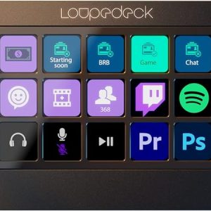 Loupedeck Live S - La Console pour la productivité de Bureau, Le Streaming et la Production de Contenu avec des Boutons à écran Tactile LED, des Cadrans et des Boutons RVB, Fonctionne avec PC et Mac.