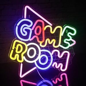 SIGNSHIP Game Room Neon Light LED, Enseigne au néon Cool alimentée par USB Art Décoration Murale pour Salle de Jeux Salon Bar faire la fête Garçons Cadeau